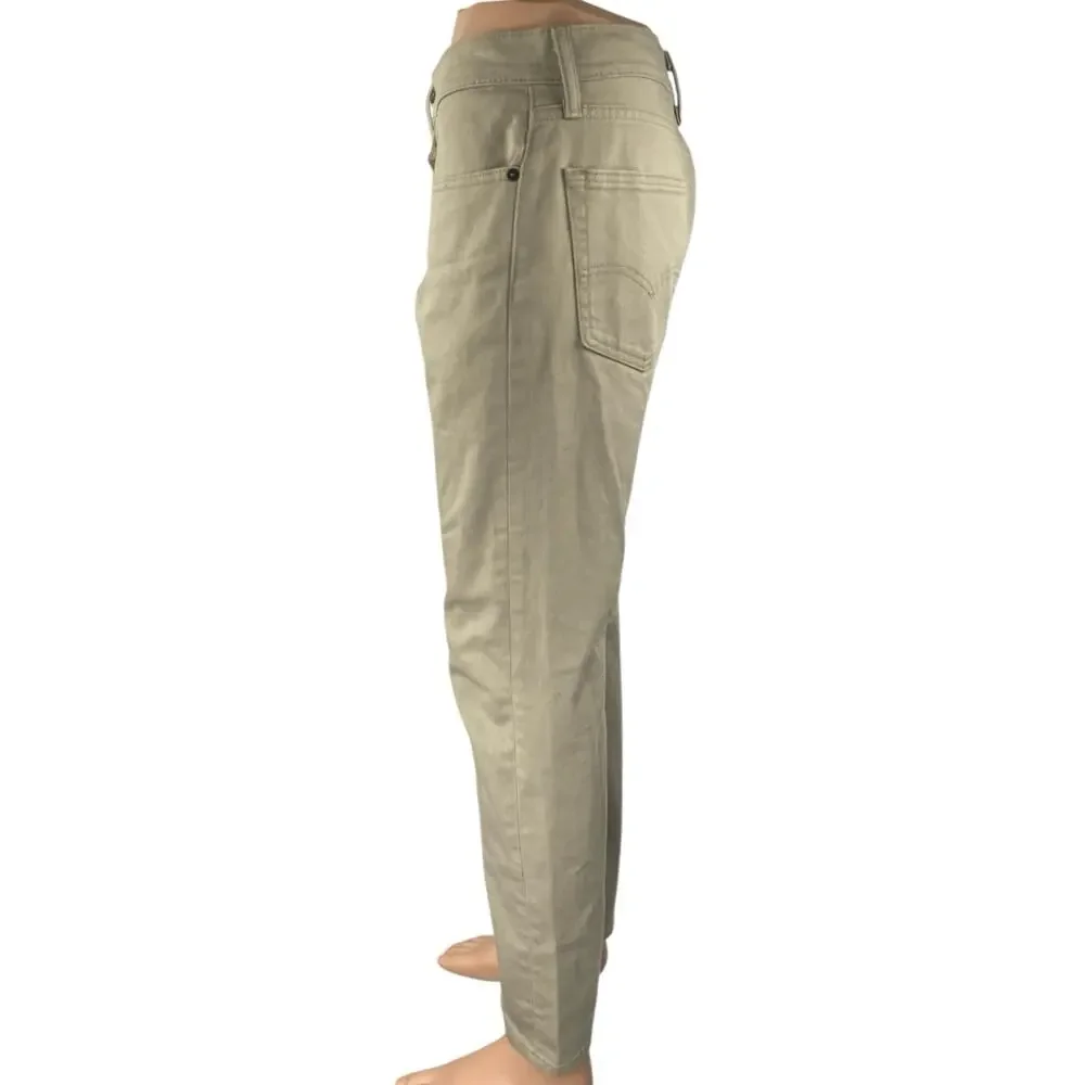 Levi's 502 Men's Beige High Waist Straight Leg Chino Khaki Trousers Pants Sz 34